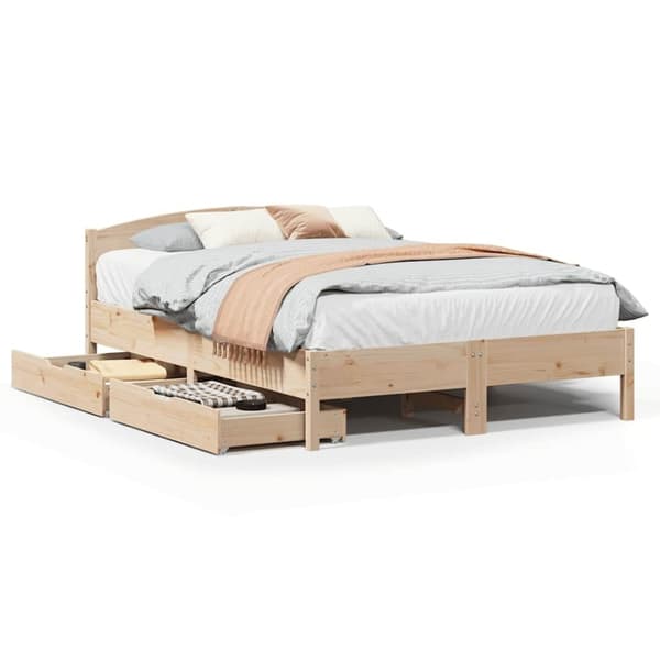vidaXL sengeramme uden madras 140x190 cm massivt fyrretræ