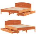Miniatyrbilde 10 av 11: vidaXL Sengeramme uten madrass voksbrun 160x200 cm heltre furu