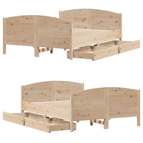 vidaXL Sengeramme uten madrass 140x190 cm heltre furu