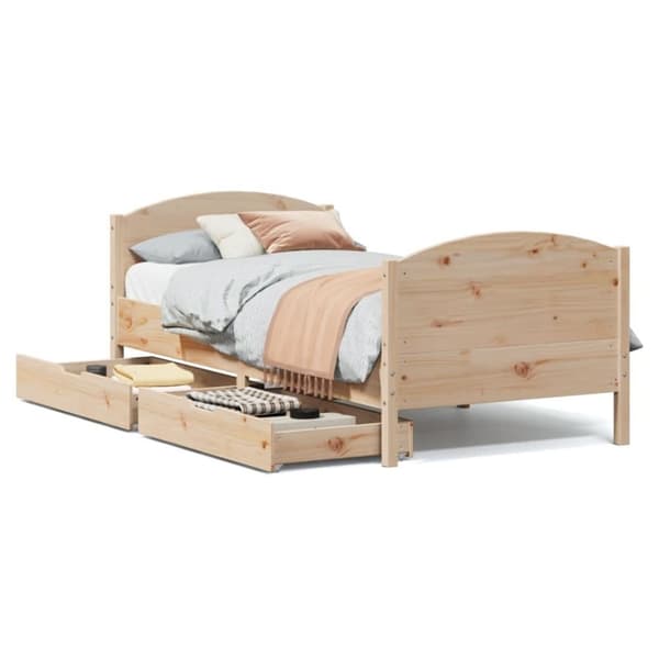 vidaXL Sengeramme uten madrass 90x190 cm heltre furu