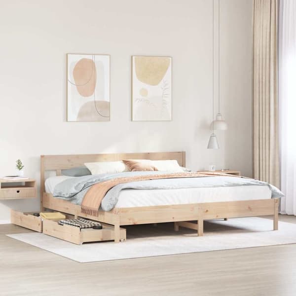 vidaXL sengeramme uden madras 180x200 cm massivt fyrretræ