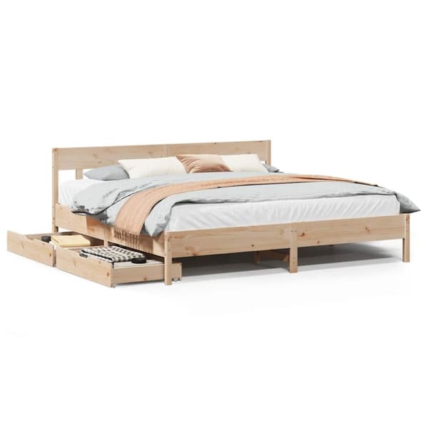 vidaXL sengeramme uden madras 180x200 cm massivt fyrretræ