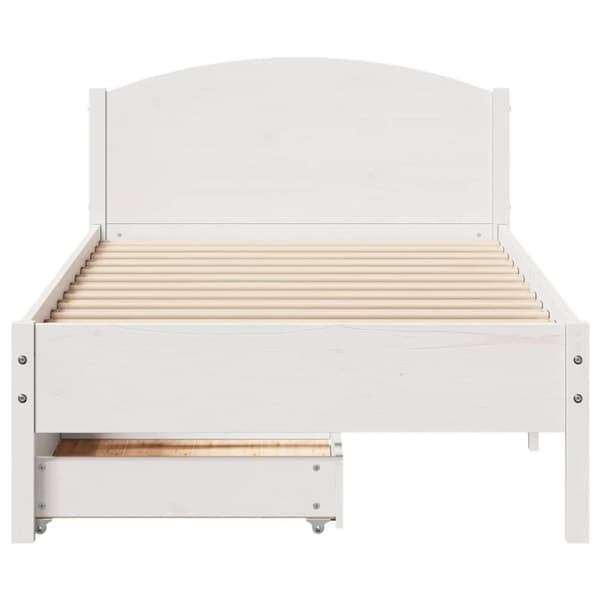 vidaXL Sängynrunko ilman patjaa päädyllä 75x190 cm täysi mänty