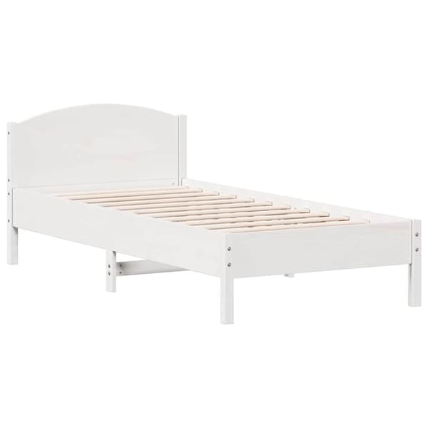 vidaXL Sängynrunko ilman patjaa päädyllä 75x190 cm täysi mänty
