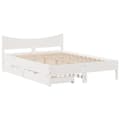 Miniatyrbilde 3 av 11: vidaXL Sengeramme med skuffer hvit 135x190 cm heltre furu
