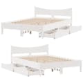 Miniatyrbilde 10 av 11: vidaXL Sengeramme med skuffer hvit 135x190 cm heltre furu