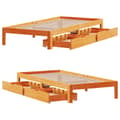 Miniatyrbilde 10 av 11: vidaXL Sengeramme med skuffer voksbrun 90x200 cm heltre furu