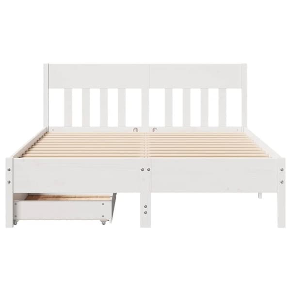 vidaXL Sengeramme uten madrass hvit 120x200 cm heltre furu