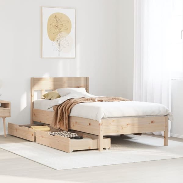 vidaXL sengeramme uden madras 90x190 cm massivt fyrretræ