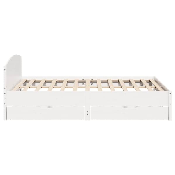 vidaXL sengeramme uden madras 200x200 cm massivt fyrretræ hvid