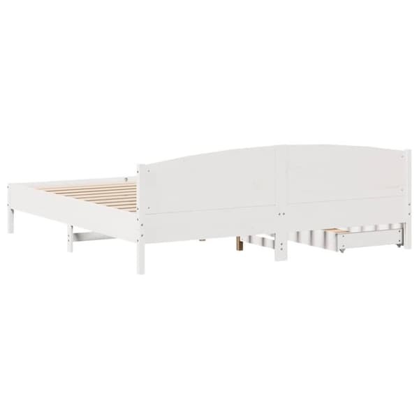 vidaXL sengeramme uden madras 200x200 cm massivt fyrretræ hvid