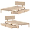 Miniatyrbilde 10 av 11: vidaXL Sengeramme med skuffer 90x190 cm heltre furu