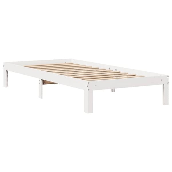 vidaXL Sengeramme med skuffer hvit 75x190 cm heltre furu
