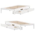 Miniatyrbilde 10 av 11: vidaXL Sengeramme med skuffer hvit 75x190 cm heltre furu