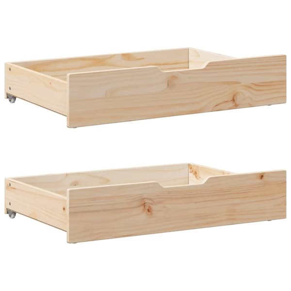 vidaXL sengeramme med skuffer 90x190 cm massivt fyr