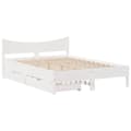 Miniatyrbilde 3 av 11: vidaXL Sengeramme med skuffer hvit 120x190 cm heltre furu
