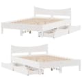 Miniatyrbilde 10 av 11: vidaXL Sengeramme med skuffer hvit 120x190 cm heltre furu
