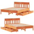 Miniatyrbilde 10 av 11: vidaXL Sengeramme uten madrass voksbrun 120x190 cm heltre furu