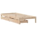 Miniatyrbilde 4 av 11: vidaXL Sengeramme med skuffer 75x190 cm heltre furu