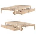 Miniatyrbilde 10 av 11: vidaXL Sengeramme med skuffer 75x190 cm heltre furu