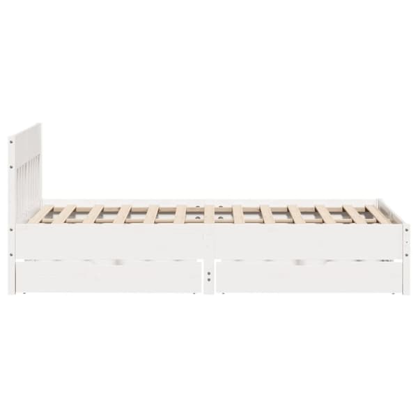 vidaXL sengeramme uden madras 135x190 cm massivt fyrretræ hvid