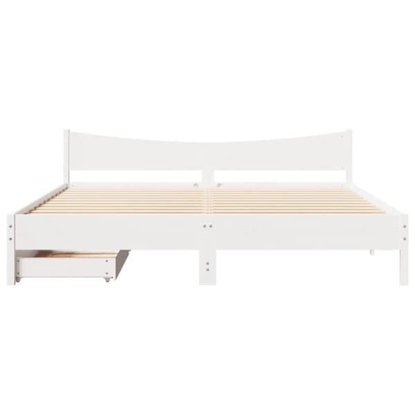vidaXL sengeramme med skuffer 180x200 cm massivt fyrretræ hvid