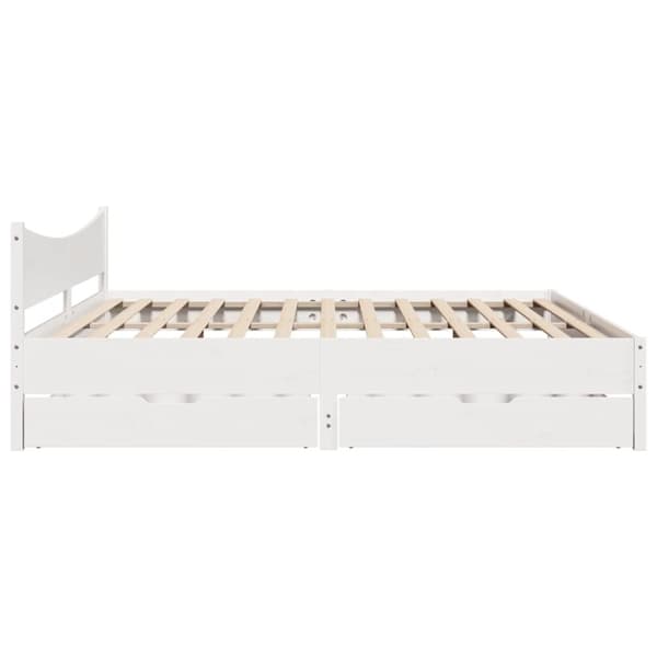 vidaXL sengeramme med skuffer 180x200 cm massivt fyrretræ hvid