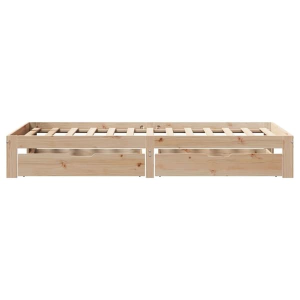 vidaXL sengeramme med skuffer 90x190 cm massivt fyr