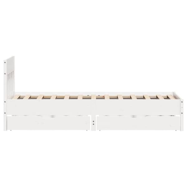 vidaXL Sängynrunko ilman patjaa valkoinen 100x200 cm täysi mänty