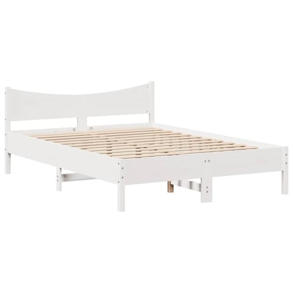 vidaXL sengeramme med skuffer 150x200 cm massivt fyrretræ hvid