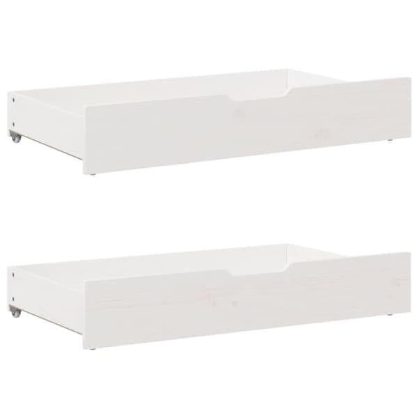 vidaXL sengeramme med skuffer 150x200 cm massivt fyrretræ hvid