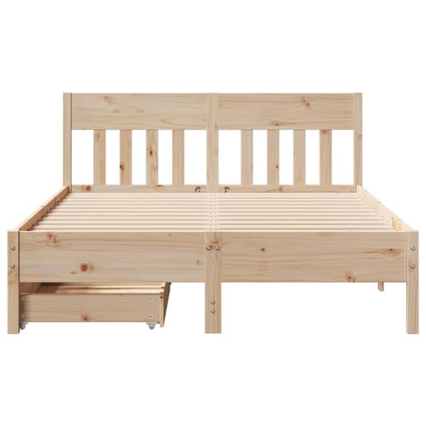 vidaXL Sängynrunko ilman patjaa 135x190 cm täysi mänty