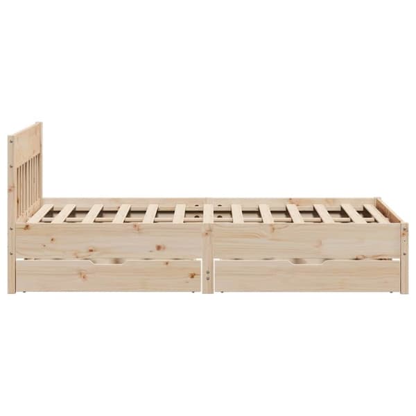vidaXL Sängynrunko ilman patjaa 135x190 cm täysi mänty