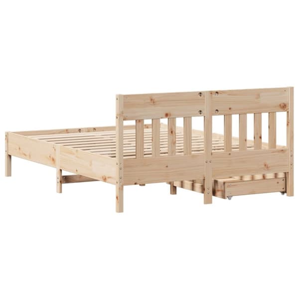 vidaXL Sängynrunko ilman patjaa 135x190 cm täysi mänty