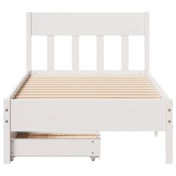 vidaXL Sengeramme uten madrass hvit 90x200 cm heltre furu