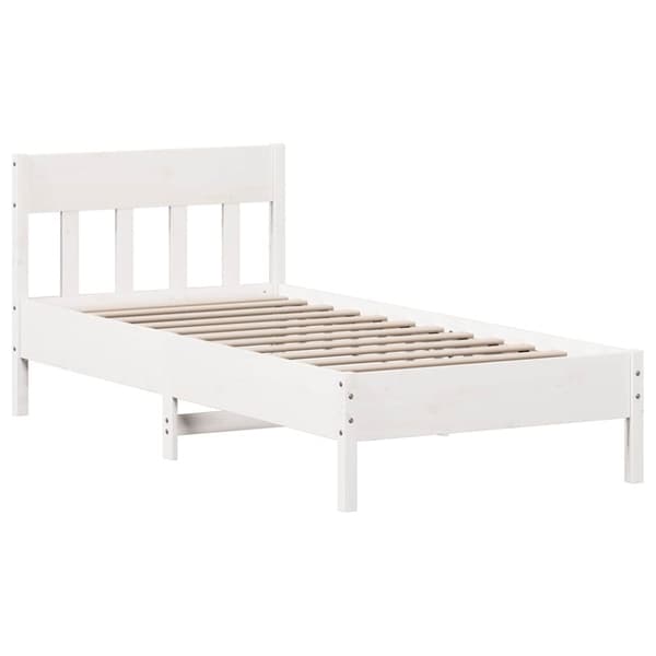 vidaXL Sengeramme uten madrass hvit 90x200 cm heltre furu