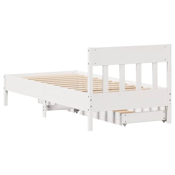 vidaXL Sengeramme uten madrass hvit 90x200 cm heltre furu