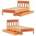 Miniatyrbilde 10 av 11: vidaXL Sengeramme uten madrass voksbrun 90x190 cm heltre furu