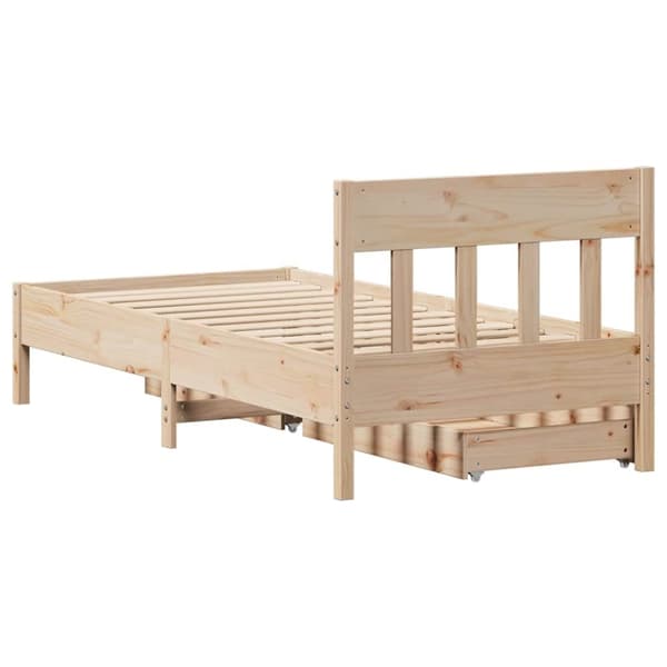 vidaXL Sengeramme uten madrass 75x190 cm heltre furu