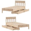 Miniatyrbilde 10 av 11: vidaXL Sengeramme uten madrass 75x190 cm heltre furu