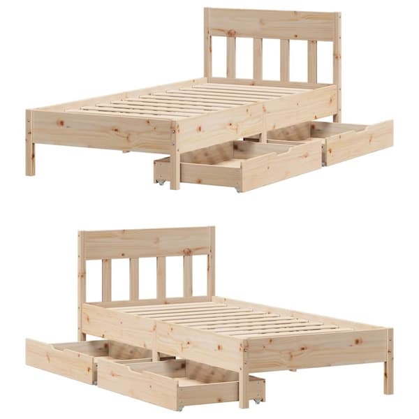 vidaXL sengeramme uden madras 90x200 cm massivt fyrretræ