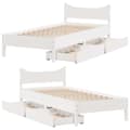 Miniatyrbilde 10 av 11: vidaXL Sengeramme med skuffer hvit 100x200 cm heltre furu