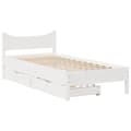 Miniatyrbilde 1 av 11: vidaXL Sengeramme med skuffer hvit 100x200 cm heltre furu