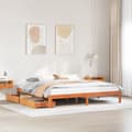 Miniatyrbilde 2 av 11: vidaXL Sengeramme med skuffer voksbrun 180x200 cm heltre furu