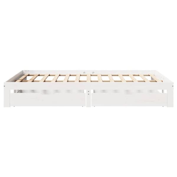 vidaXL sengeramme med skuffer 120x190 cm massivt fyrretræ hvid