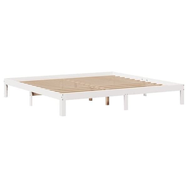 vidaXL Sängynrunko laatikoilla valkoinen 180x200 cm täysi mänty