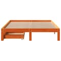 Miniatyrbilde 5 av 11: vidaXL Sengeramme med skuffer voksbrun 135x190 cm heltre furu