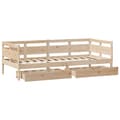 Miniatyrbilde 10 av 11: vidaXL Dagseng med skuffer 90x200 cm heltre furu