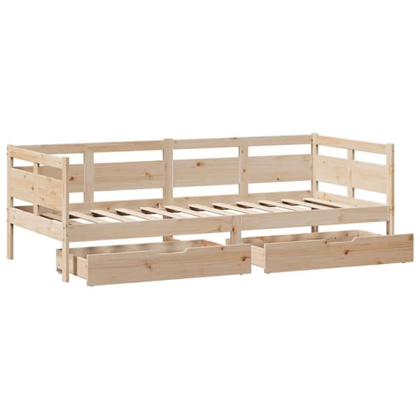 vidaXL Dagseng med skuffer 90x200 cm heltre furu