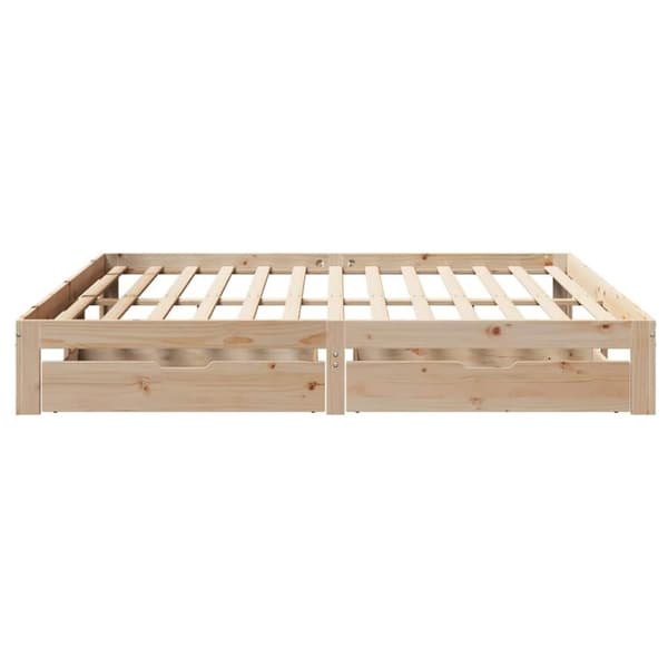 vidaXL sengeramme med skuffer 180x200 cm massivt fyrretræ